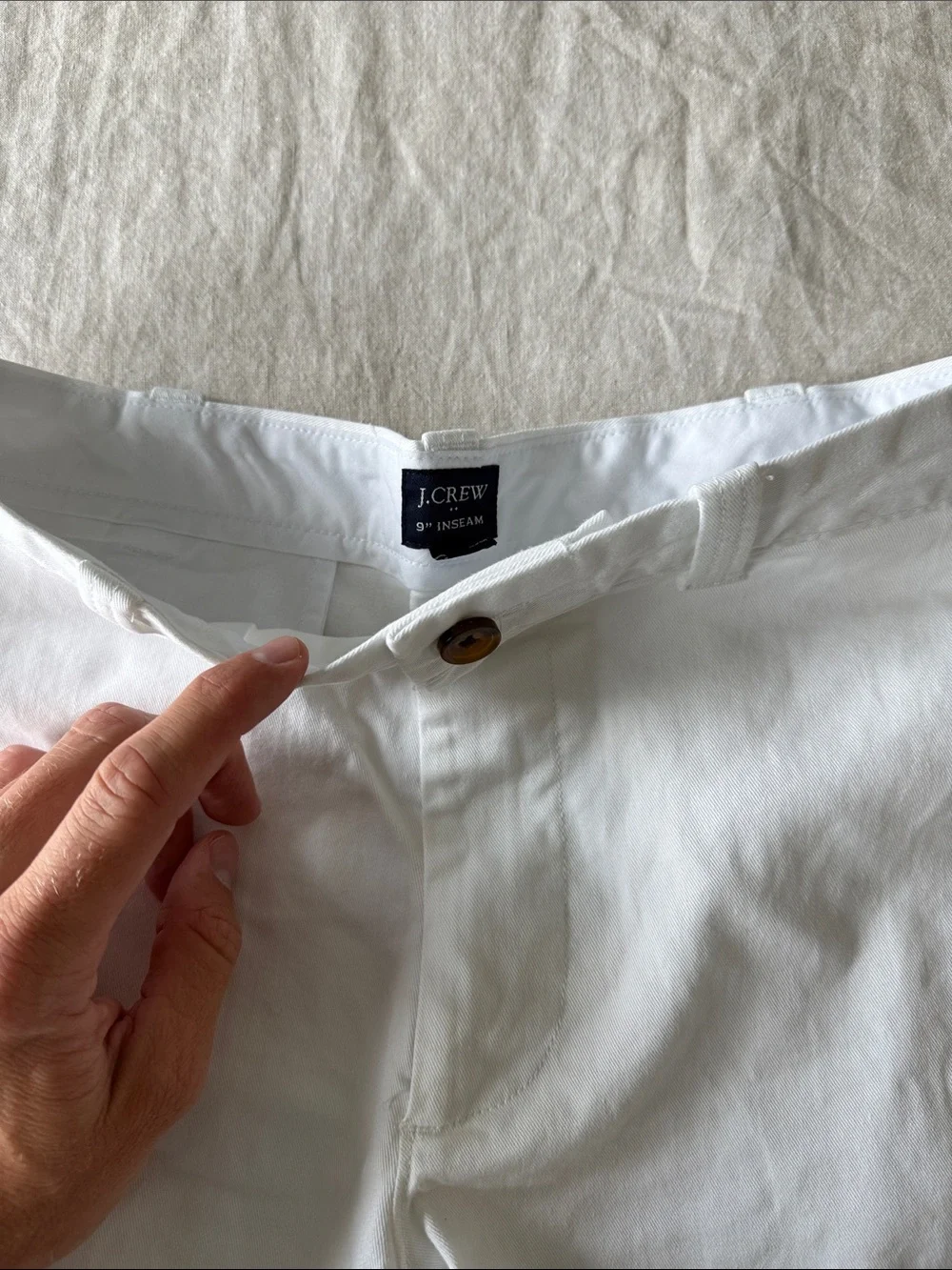 J. Crew White Flat-Front Cotton Shorts